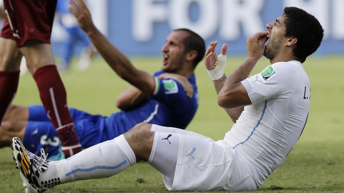 Chiellini Admires Suarez’s Mischief for Biting Him during the 2014 World Cup