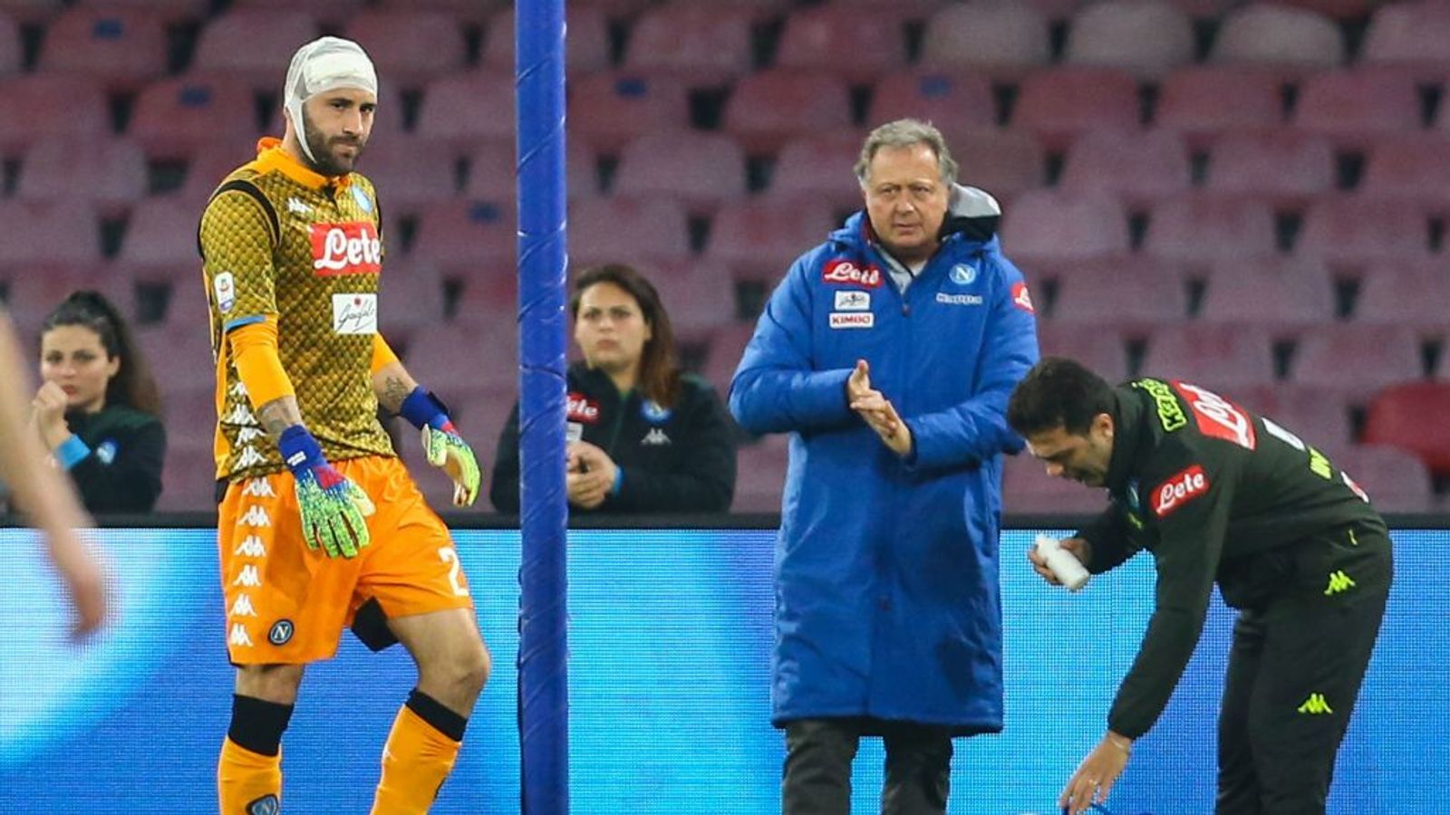 Napoli Goalkeeper David Ospina Hit in an Intense Match against Atalanta