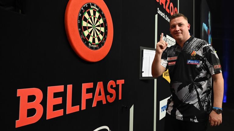 Premier League Darts: Chris Dobey is ecstatic after winning in Belfast